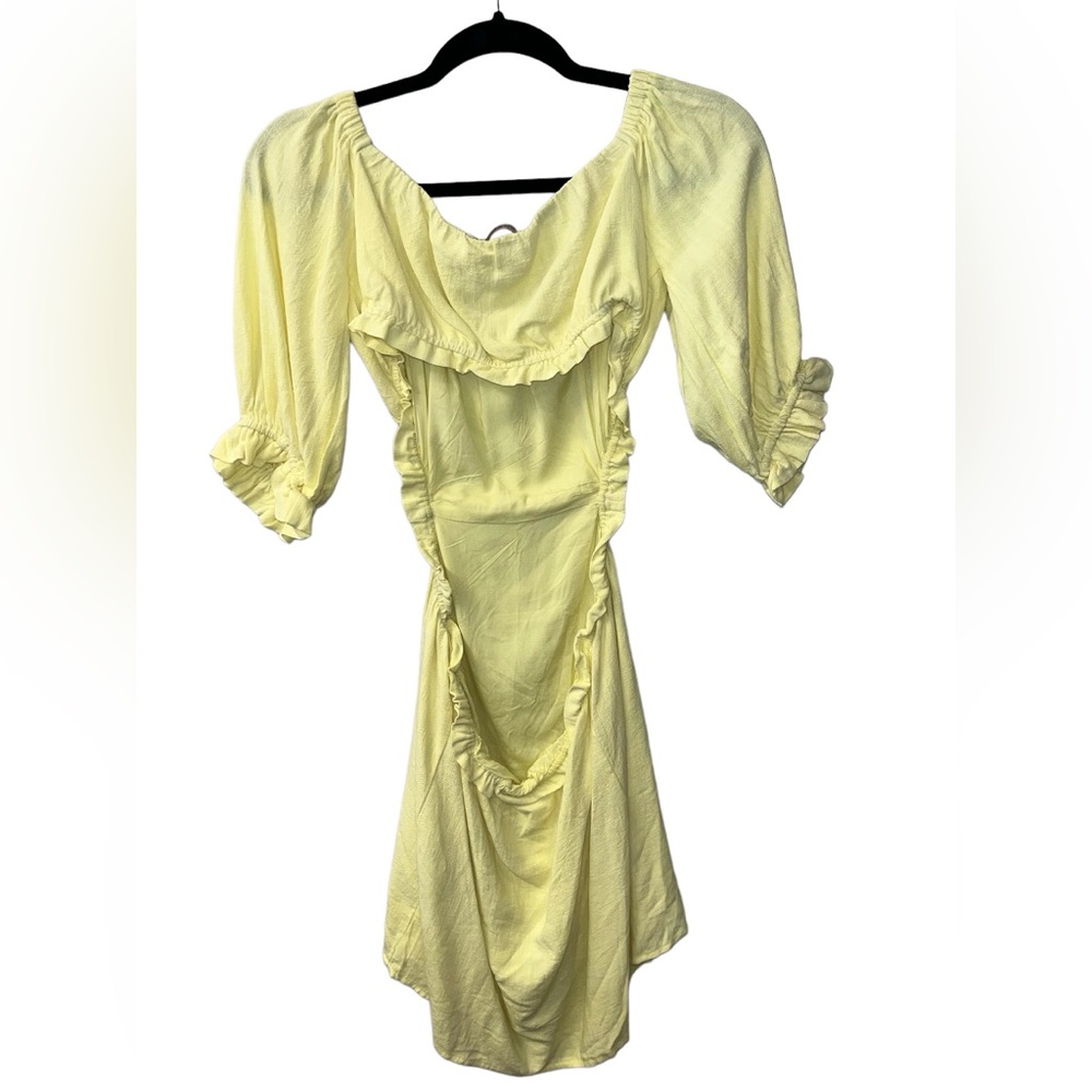 Bright Yellow Quarter Sleeve Dress w/ Open Back - NWOT - Picture 4 of 9